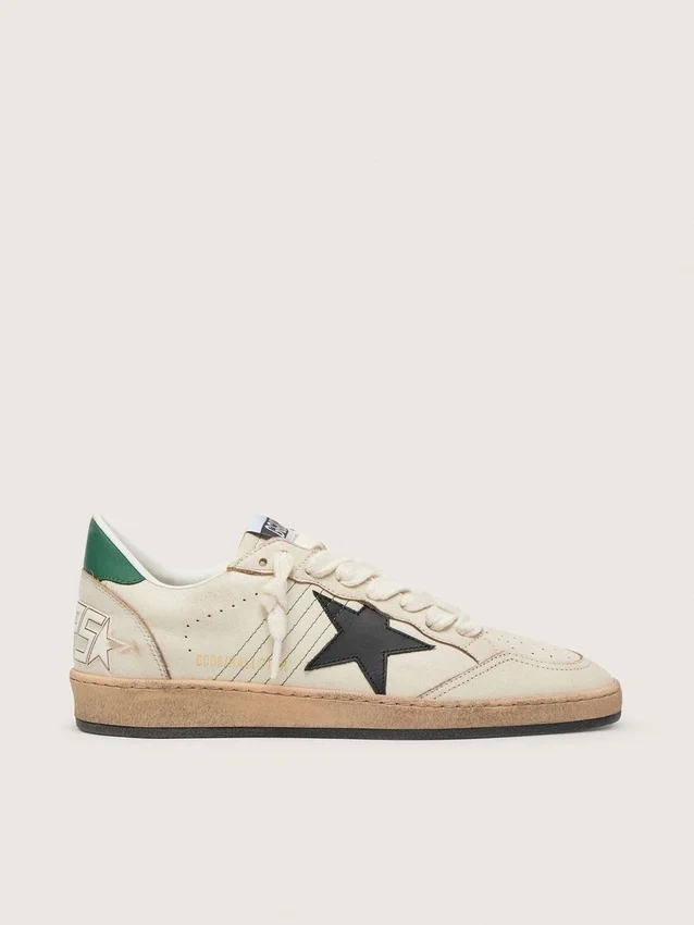 Men’s Ball Star with black leather star and green leather heel tab