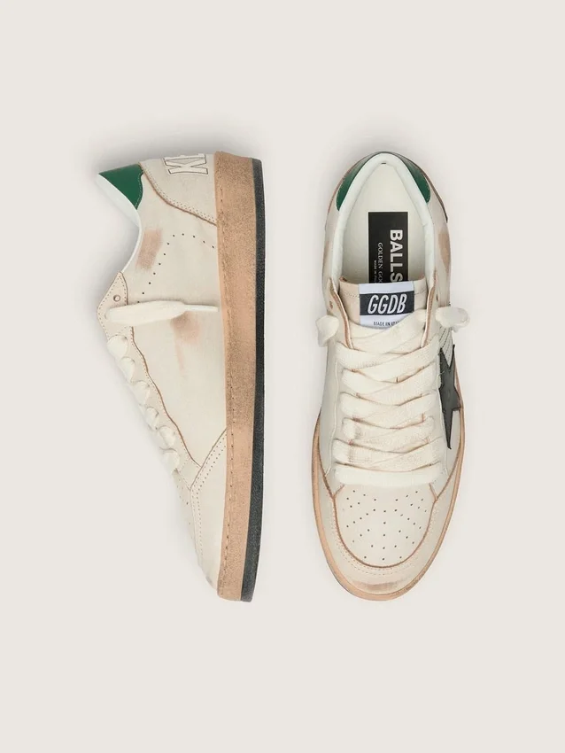 Men’s Ball Star with black leather star and green leather heel tab
