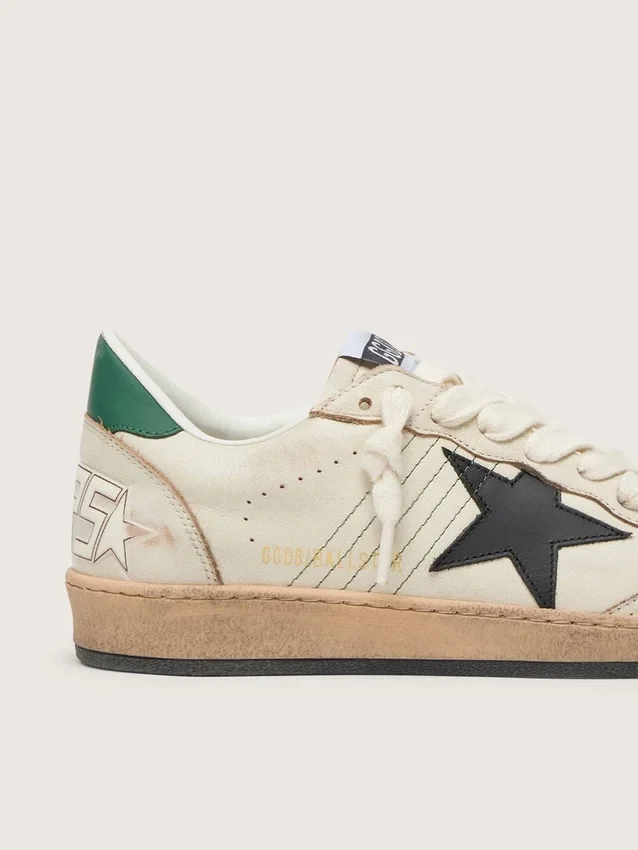 Men’s Ball Star with black leather star and green leather heel tab