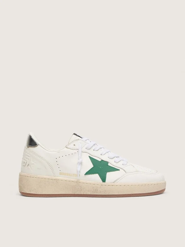 Men's Ball Star with green leather star and metallic leather heel tab
