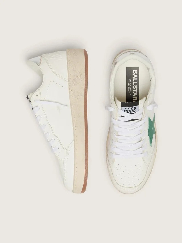 Men's Ball Star with green leather star and metallic leather heel tab
