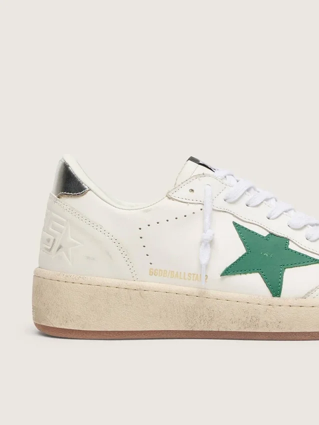 Men's Ball Star with green leather star and metallic leather heel tab