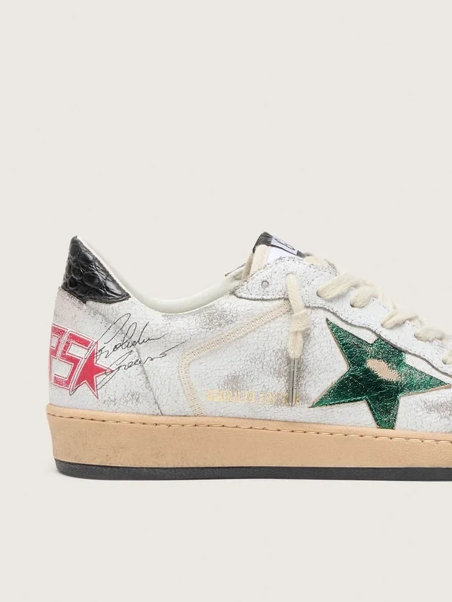 Men's Ball Star with metallic leather star and gray leather heel tab
