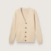 Men’s beige cardigan with 'Golden' lettering on the back