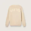 Men’s beige cardigan with 'Golden' lettering on the back