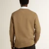 Men's beige cotton sweatshirt with print on the front