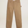 Men's beige pants with patches