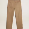 Men's beige pants with patches