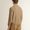 Men's beige sweater with embroidered logo