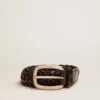 Men’s belt in black braided leather