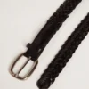 Men’s belt in black braided leather