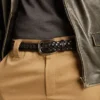 Men’s belt in black braided leather