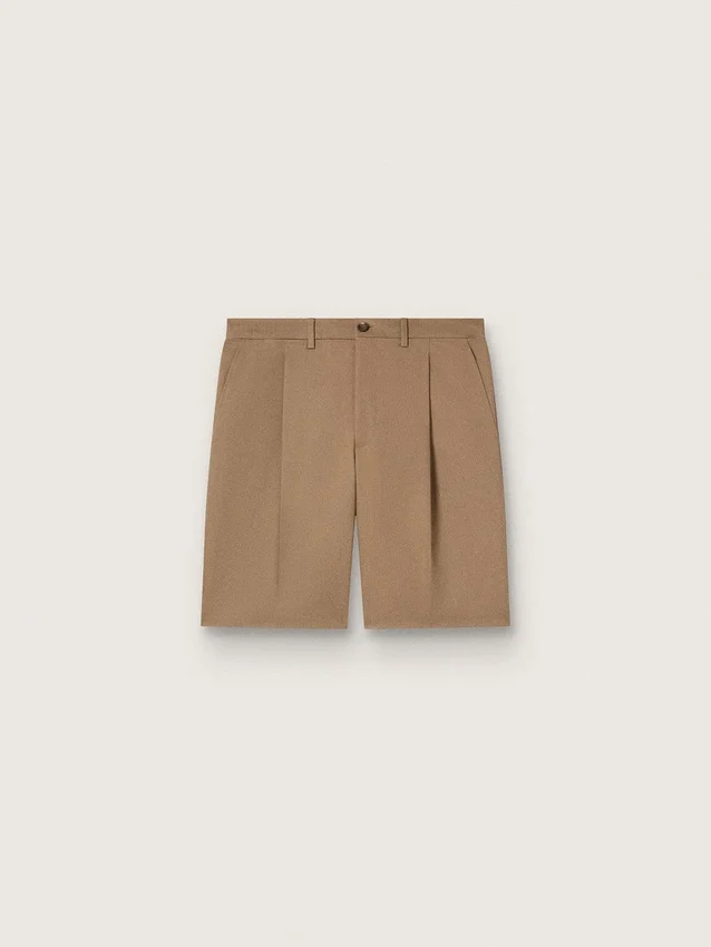 Men's Bermuda shorts in beige cotton