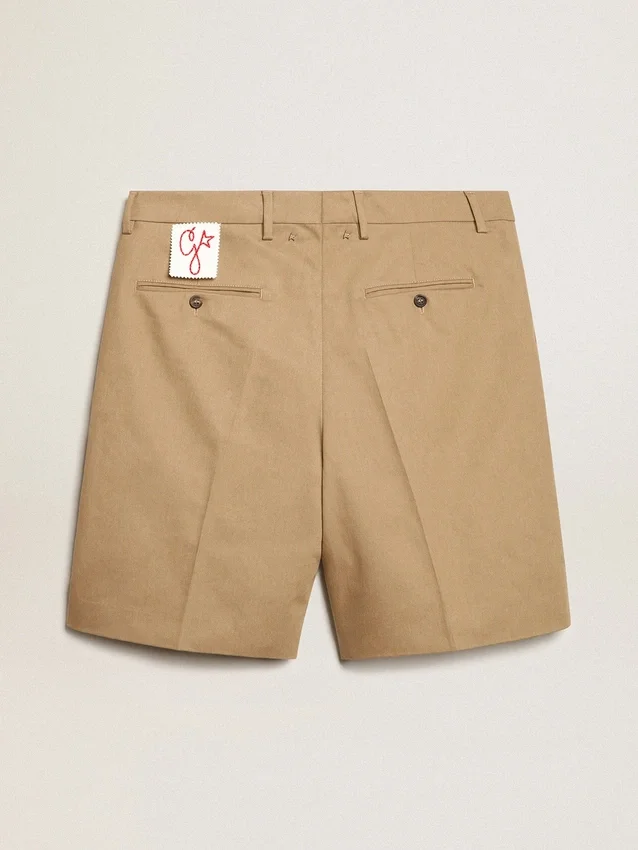 Men's Bermuda shorts in beige cotton