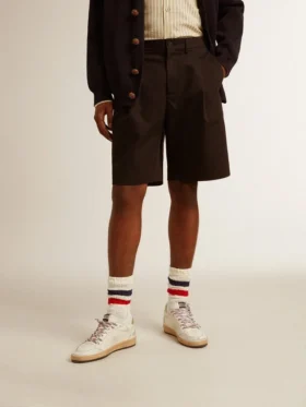 Men’s Bermuda shorts in black cotton