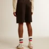 Men's Bermuda shorts in black cotton