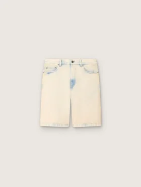 Men's Bermuda shorts in light sand-colored denim