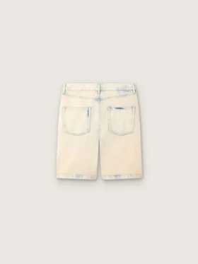 Men’s Bermuda shorts in light sand-colored denim