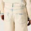 Men's Bermuda shorts in light sand-colored denim