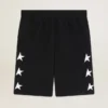 Men's black bermuda shorts with white stars