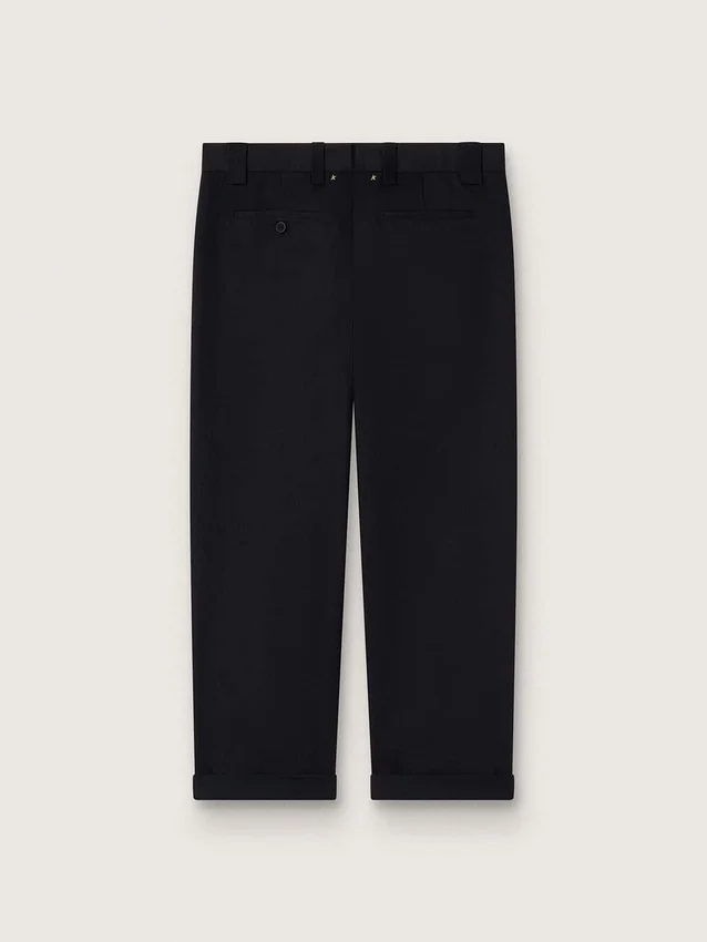 Men's black cotton chinos