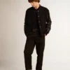 Men's black cotton chinos
