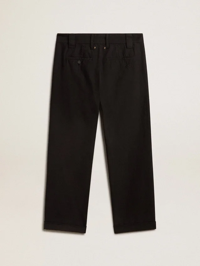 Men's black cotton chinos