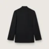 Men’s black double-breasted blazer with button fastening