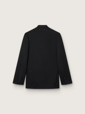 Men’s black double-breasted blazer with button fastening