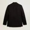 Men’s black double-breasted blazer with button fastening