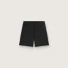 Men's black double-layer sports shorts
