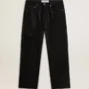 Men's black jeans with a loose fit and gradient effect all-over crystals