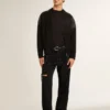 Men's black jeans with a loose fit and gradient effect all-over crystals