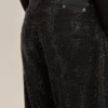 Men's black jeans with a loose fit and gradient effect all-over crystals