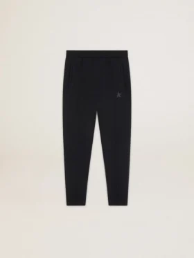Men's black joggers with star on the front