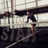 Men's black long-sleeve sports top