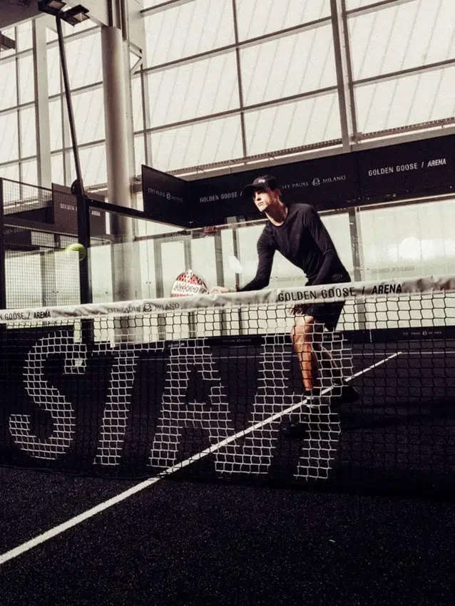 Men's black long-sleeve sports top