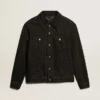 Men’s black one-wash denim jacket