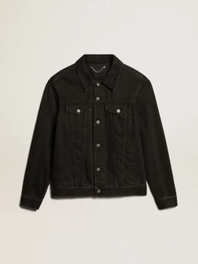 Men’s black one-wash denim jacket