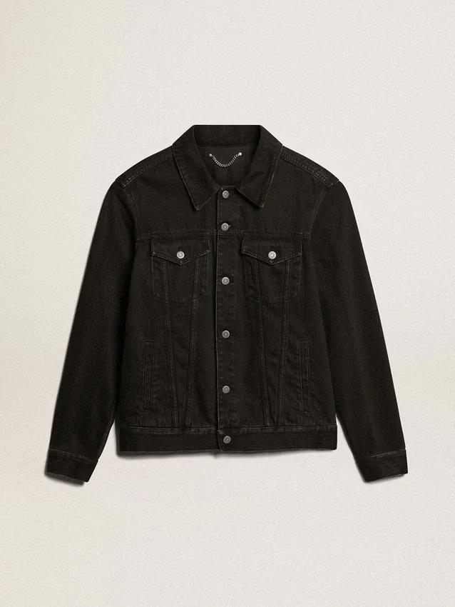 Men’s black one-wash denim jacket