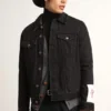 Men’s black one-wash denim jacket