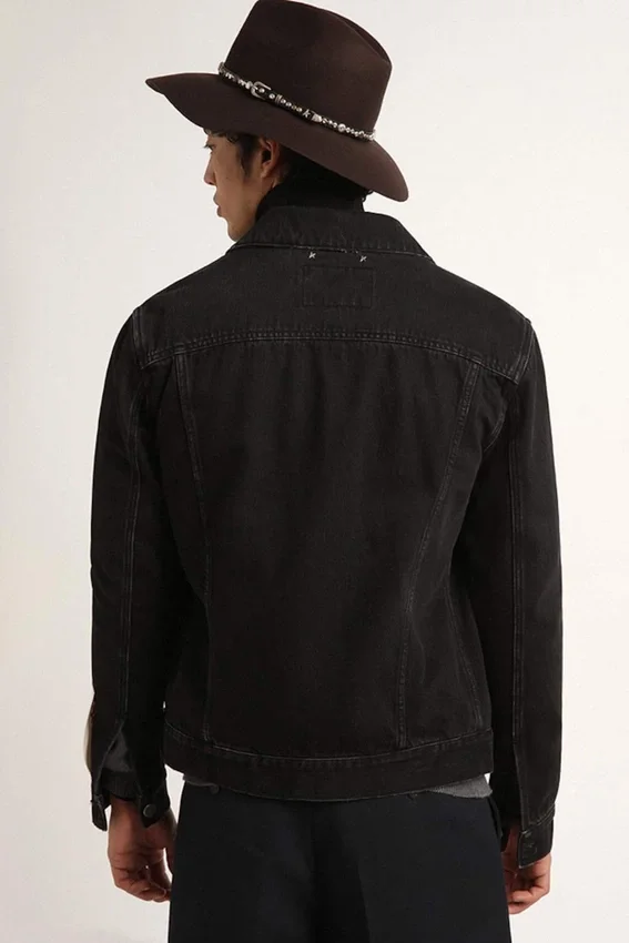 Men’s black one-wash denim jacket