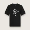Men's black sports T-shirt with print on the back