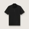 Men's black sports zipped polo shirt