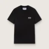 Men's black T-shirt with contrasting white logo and star