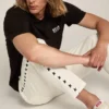 Men's black T-shirt with contrasting white logo and star
