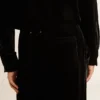 Men's black velvet effect pants