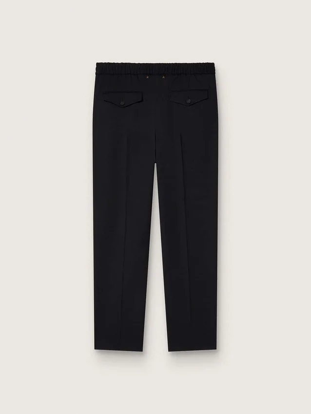 Men’s black wool gabardine pants