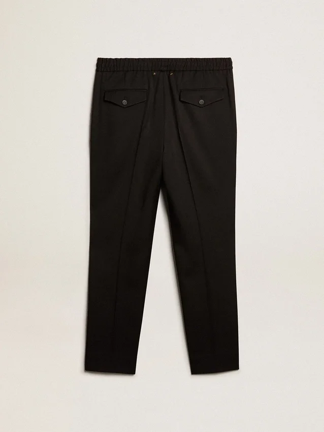 Men’s black wool gabardine pants