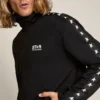 Men's black zipped sweatshirt with white stars